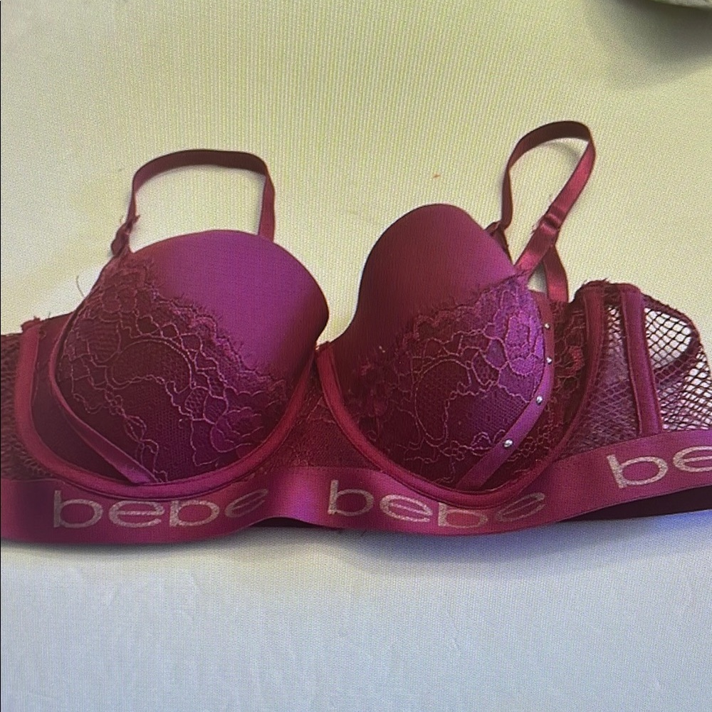 Bebe Pink Lace Underwire Bra